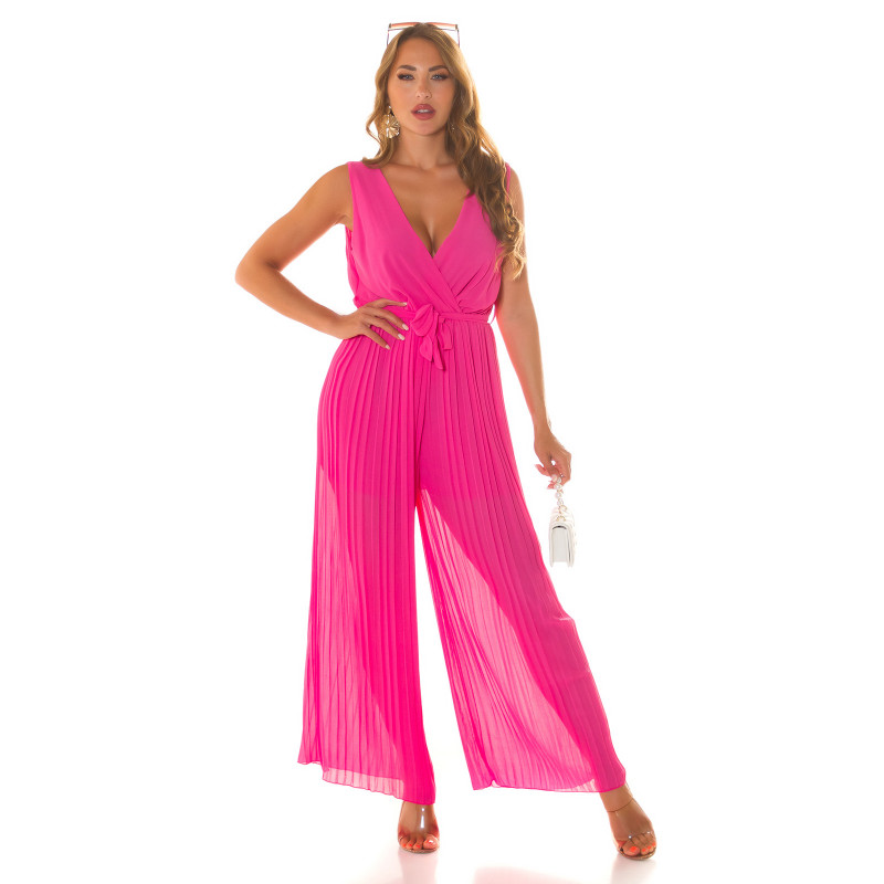 Koucla rosa V-jumpsuit med bälte – kuva 4