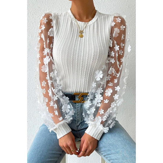 White knitted shirt with...