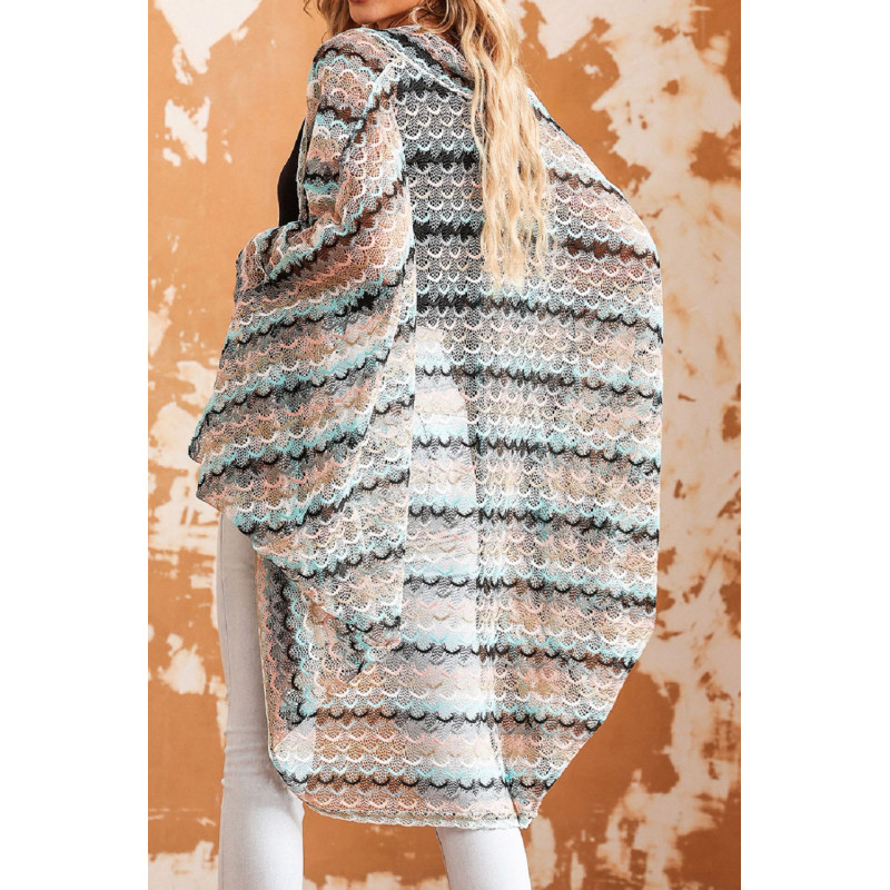 Monivärinen leveähihainen kimono – kuva 2
