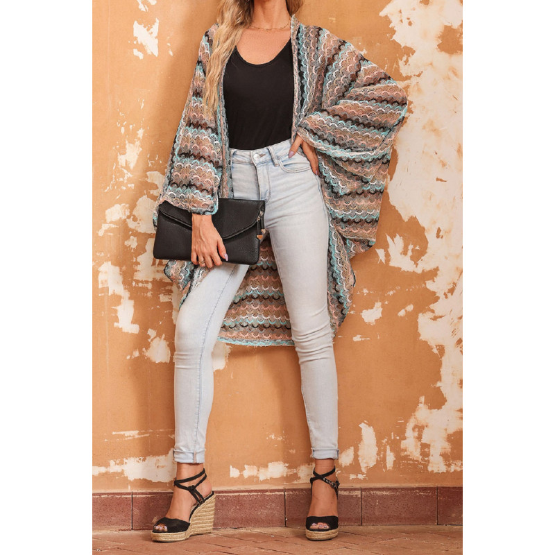 Monivärinen leveähihainen kimono – kuva 3