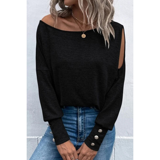 Black long-sleeved shirt...