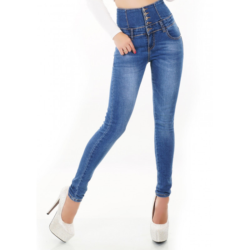 GS mörkblå jeans med hög midja