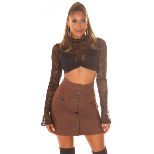 Brown high-waisted skirt...