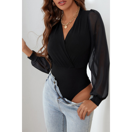 Black mesh sleeve v-body