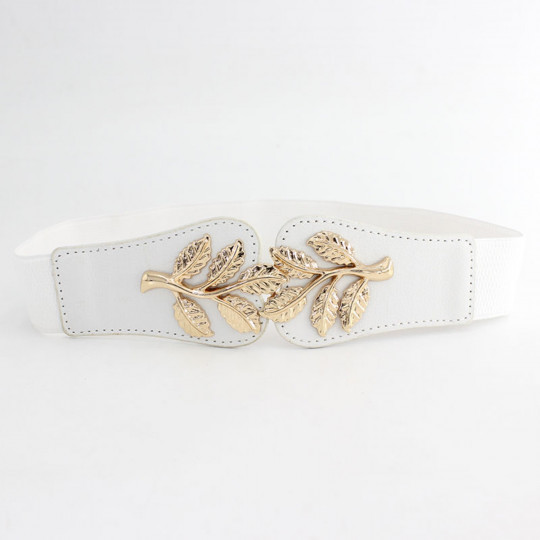 White leafy waist belt