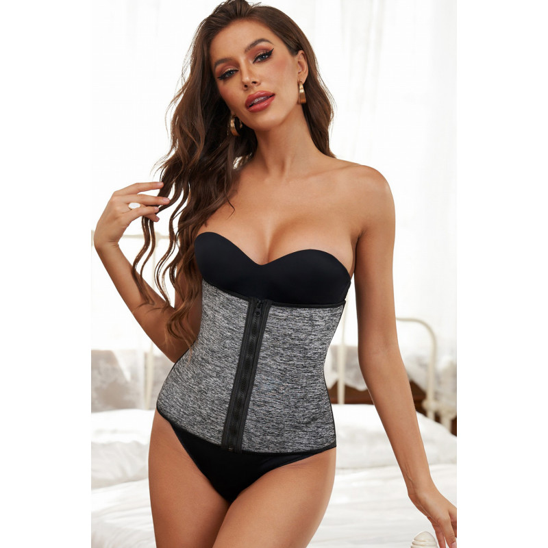 Harmaa waist trainer -vyötärökorsetti vetoketjulla – kuva 3