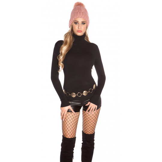 Svart basic polostickning