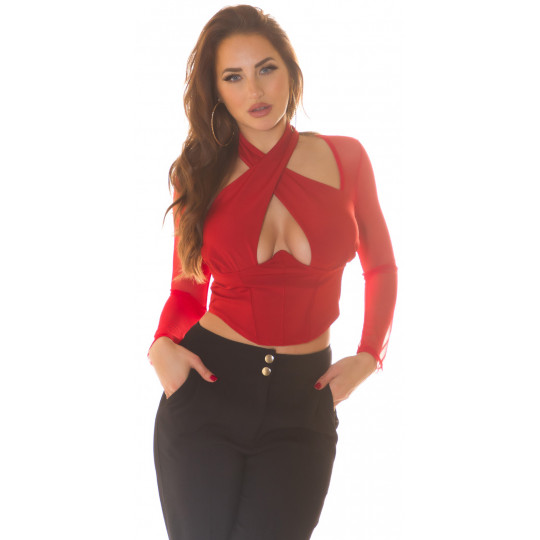 Koucla red neckholder mesh...