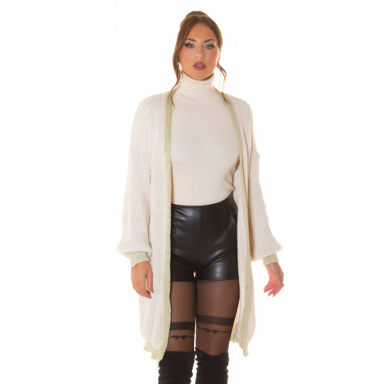 Beige oversized pitkä...