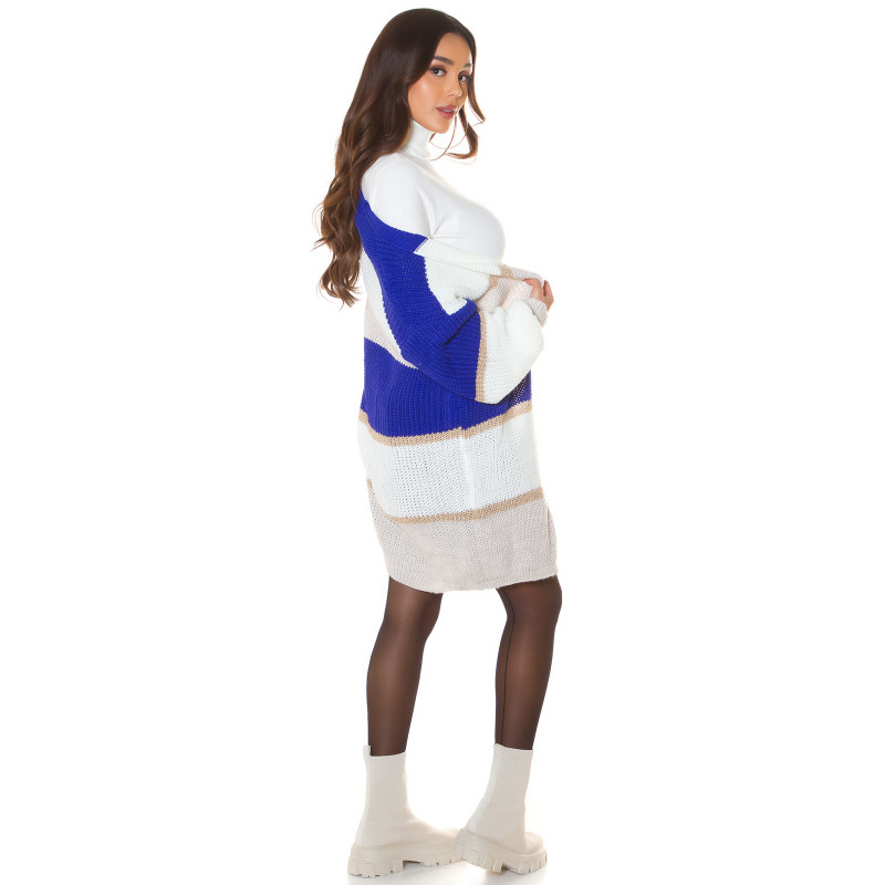 Blårandig oversize baggy sleeve ulljacka – kuva 3