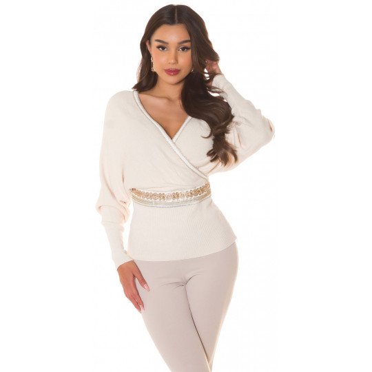 Beige decorative bat sleeve...