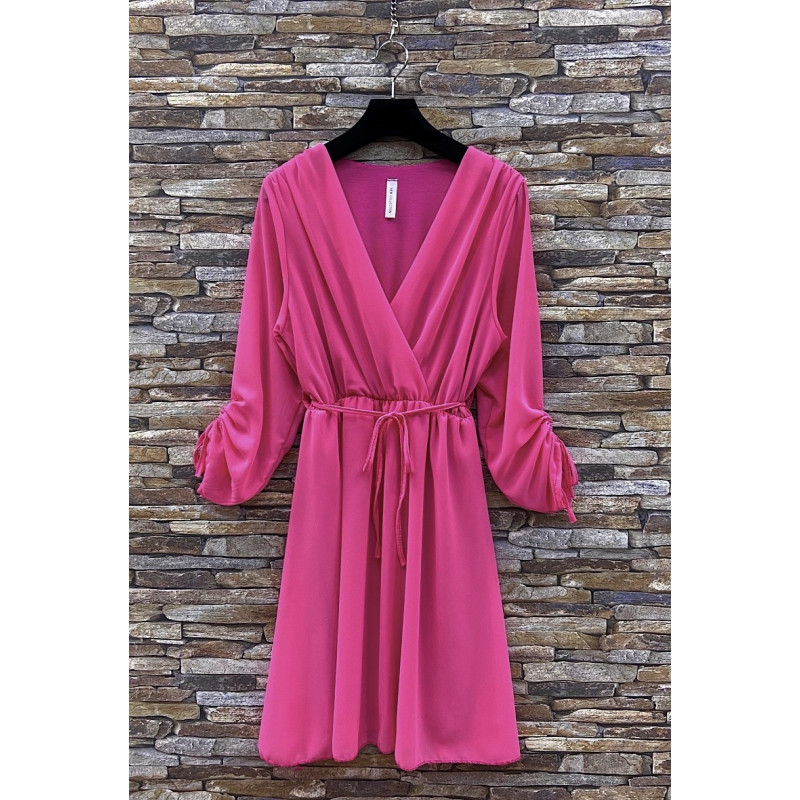 Elle Style Diane pinkki mekko vyöllä – kuva 3
