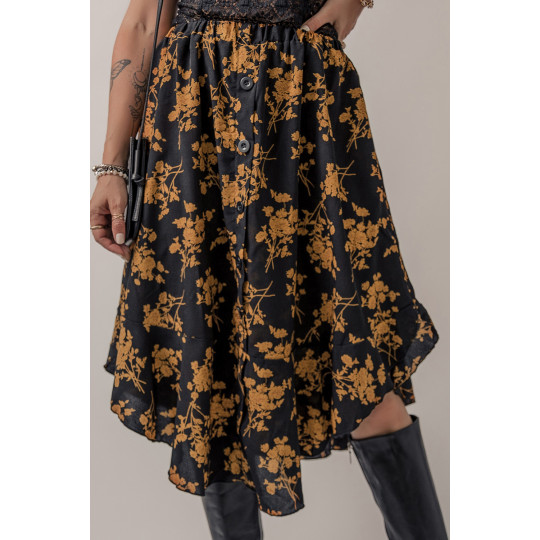 Mustaoranssi kukkakuvioinen...