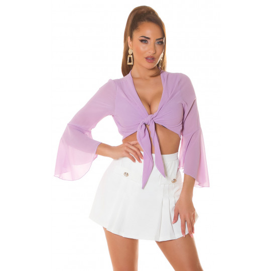 Lila solmittava sifonkipusero