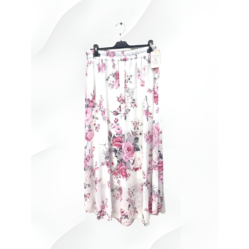 EF vit blommönstrad maxikjol (plus size) – kuva 2