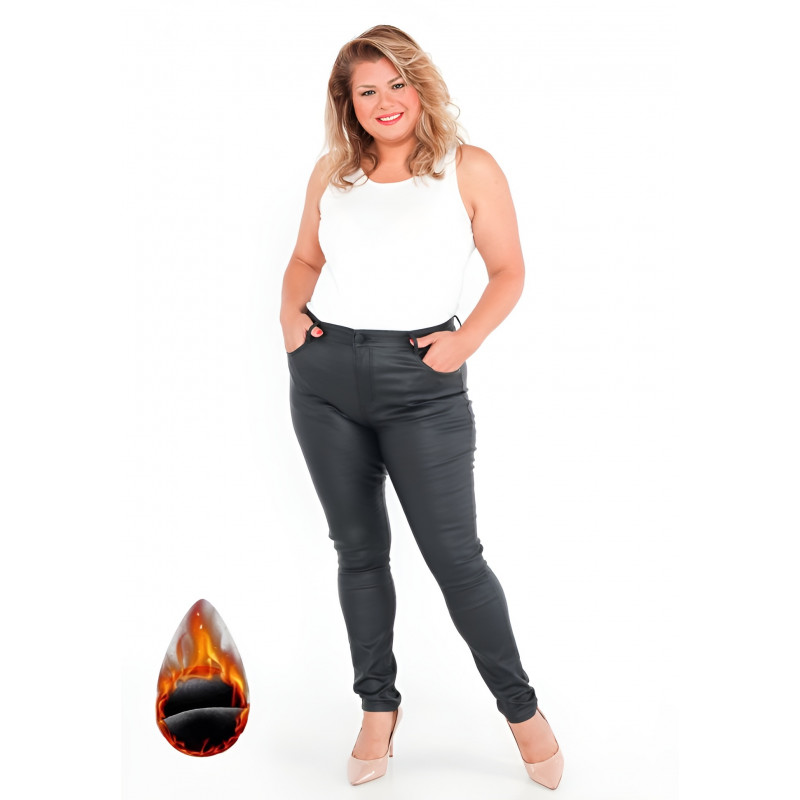 G-smack mustat tekonahkahousut (plus size) – kuva 2
