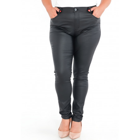 G-smack svarta konstläderbyxor (plus size)