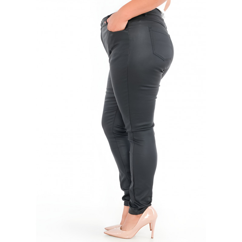 G-smack svarta konstläderbyxor (plus size) – kuva 3