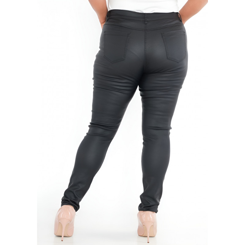 G-smack svarta konstläderbyxor (plus size) – kuva 4