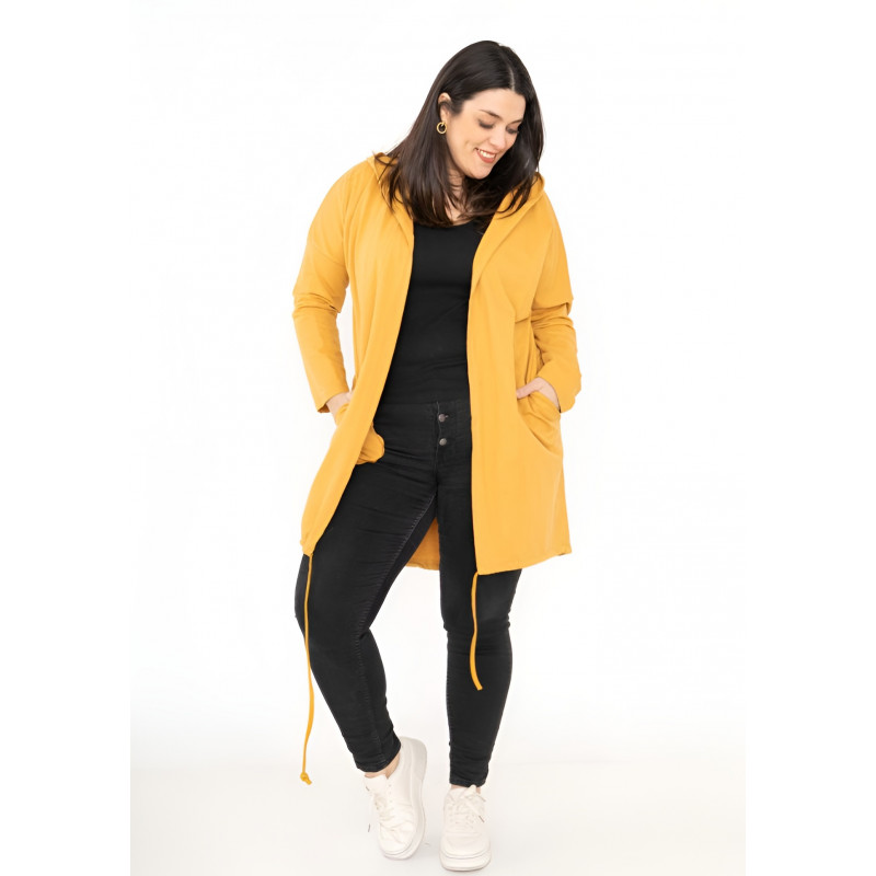 RZ fashion senapsgul lång skjortjacka med vingar (plus size) – kuva 2