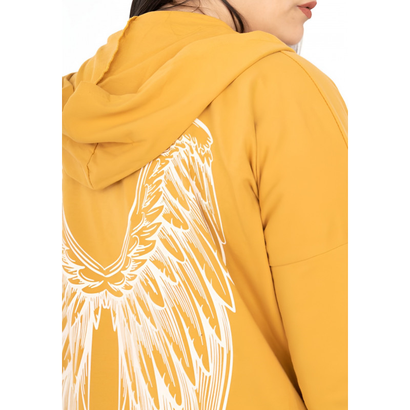 RZ fashion senapsgul lång skjortjacka med vingar (plus size) – kuva 3