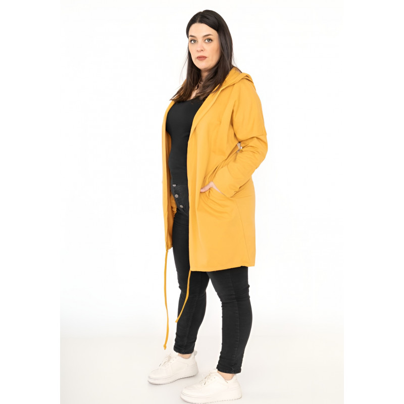 RZ fashion senapsgul lång skjortjacka med vingar (plus size) – kuva 4
