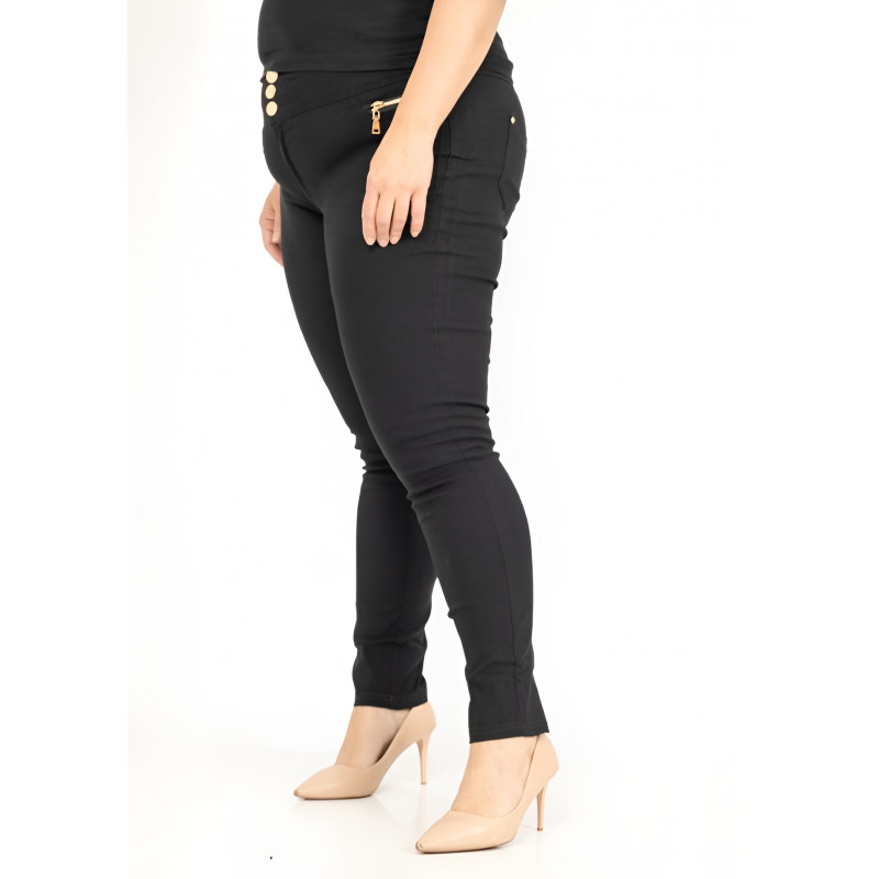 Girl Vivi svarta jeggings med dragkedjor (plus size) – kuva 2