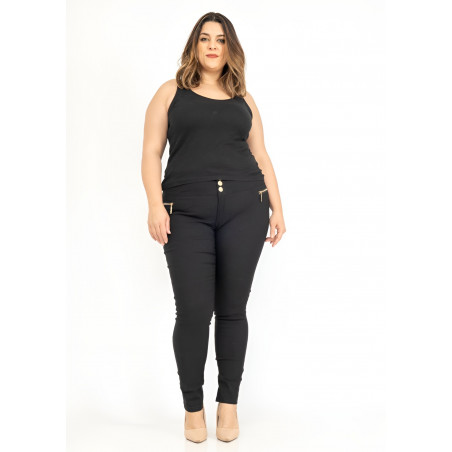 Girl Vivi svarta jeggings med dragkedjor (plus size)