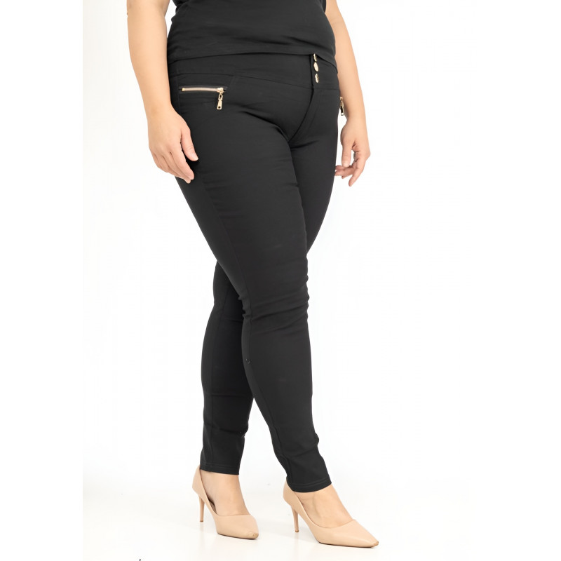 Girl Vivi svarta jeggings med dragkedjor (plus size) – kuva 3