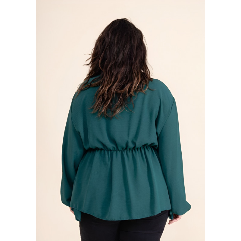 Kazaka amazon pitkähihainen wrap-look v-paita (plus size) – kuva 3