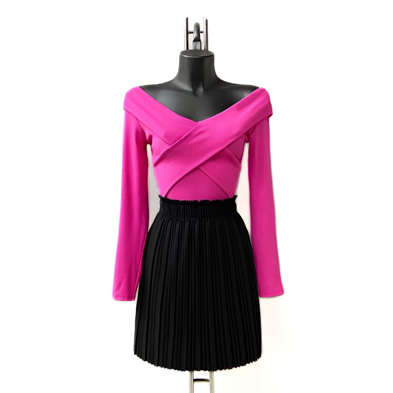 Elle Style Fanny pinkki pitkähihainen paita – kuva 2
