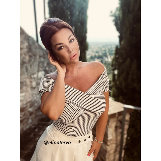 White and black striped...