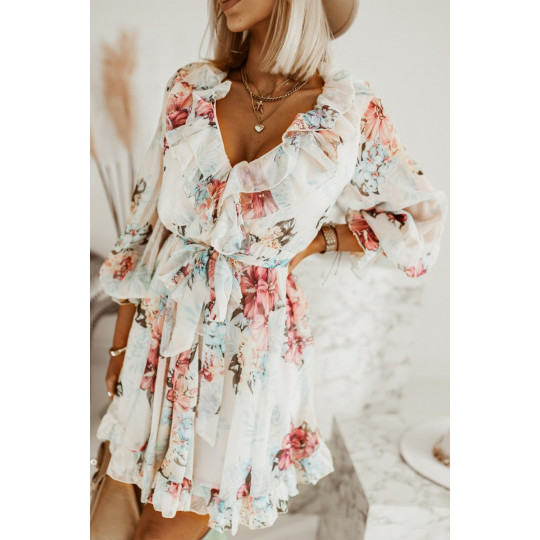 White floral pattern...