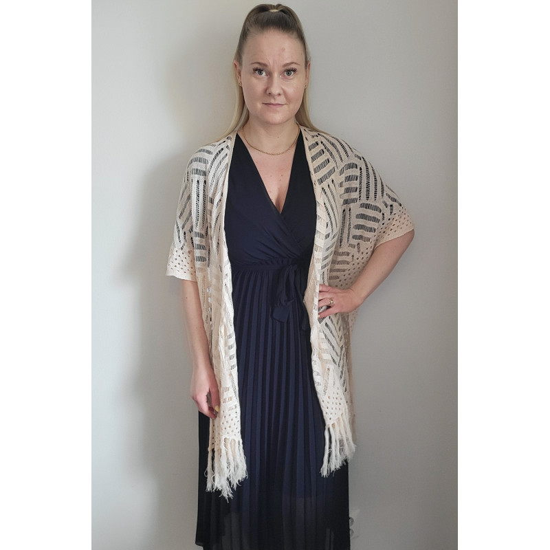 Aprikoosi virkattu kimono hapsuilla – kuva 4