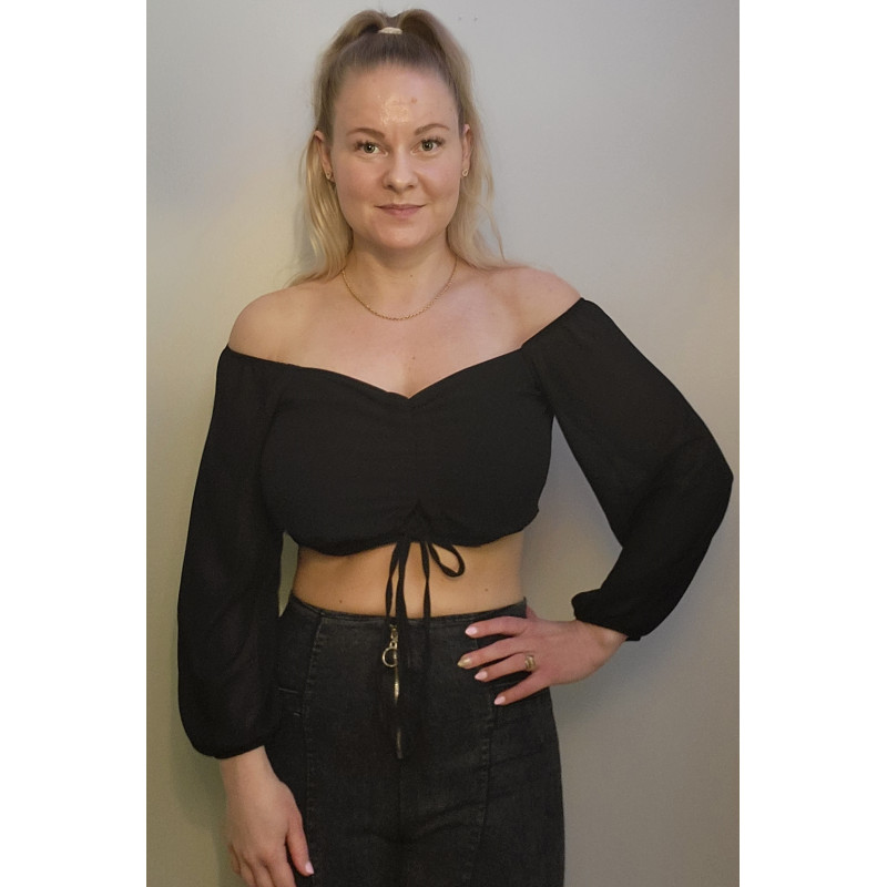 CW Cirilla musta off-shoulder latinapaita