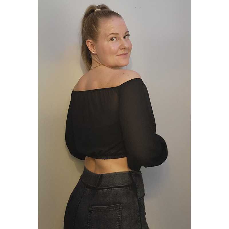 CW Cirilla musta off-shoulder latinapaita – kuva 2