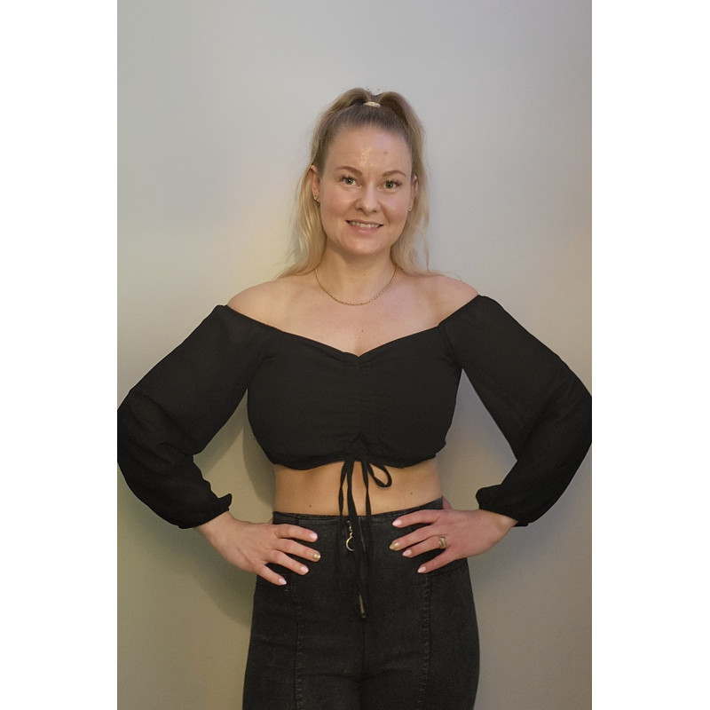 CW Cirilla musta off-shoulder latinapaita – kuva 3
