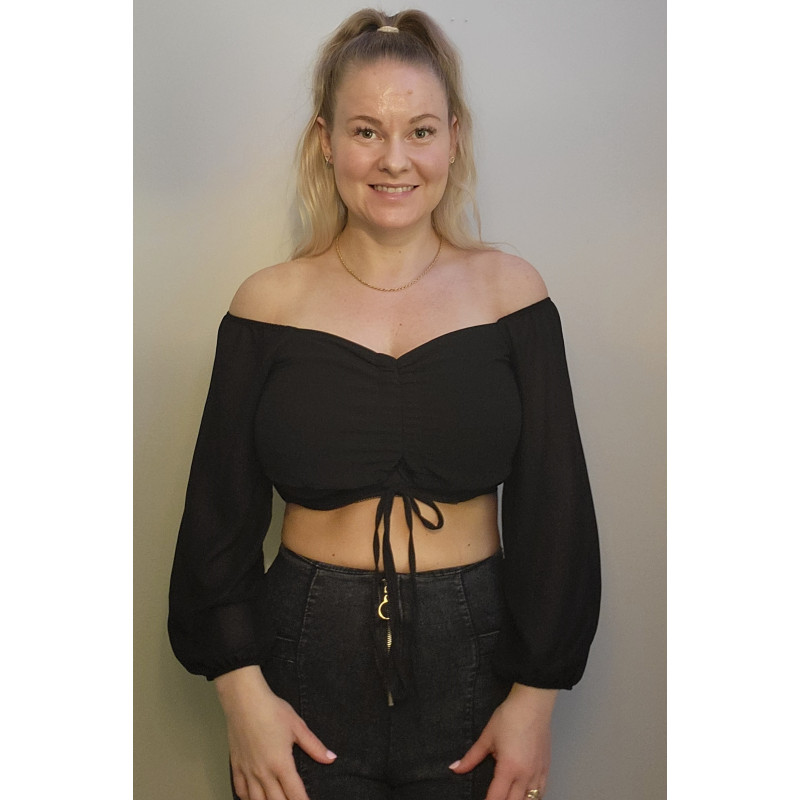 CW Cirilla musta off-shoulder latinapaita – kuva 4