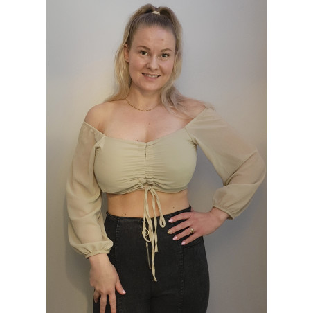 CW Cirilla beige off-shoulder latinapaita