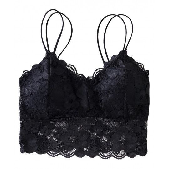 Musta pitsinen lyhyt toppi