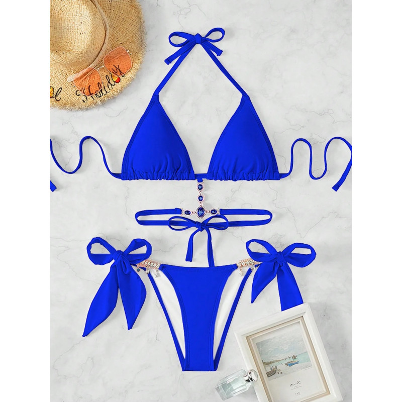 Blåa bling strängbikinier – kuva 3