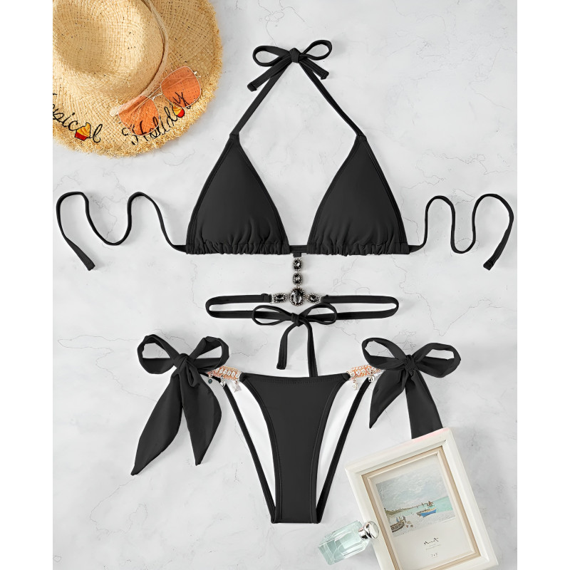 Svarta bling strängbikinier – kuva 3