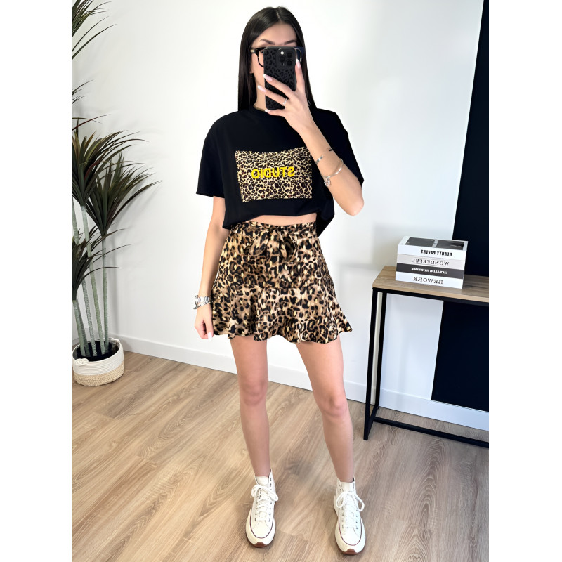Elena Z leopardikuvioinen shortsihame – kuva 2