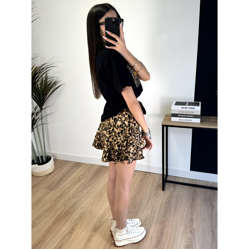 Elena Z leopardmönstrad shortskjol – kuva 3