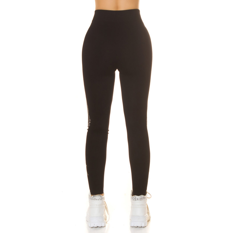 Strasspyntade svarta leggings – kuva 3