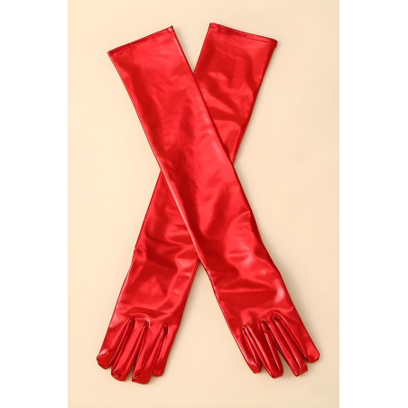 Röda PVC-handskar
