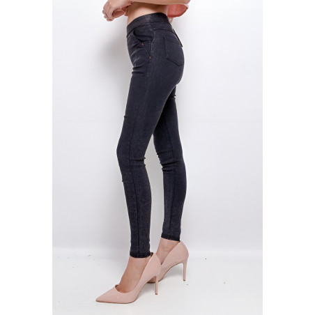 Vera mörkgrå högmidjade jeggings