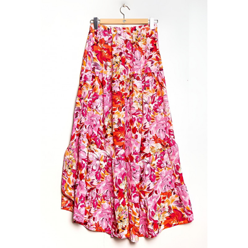 Elena Z rosa blommig high low-kjol – kuva 2