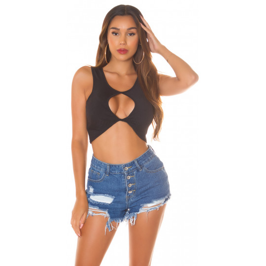 Koucla musta lyhyt toppi...