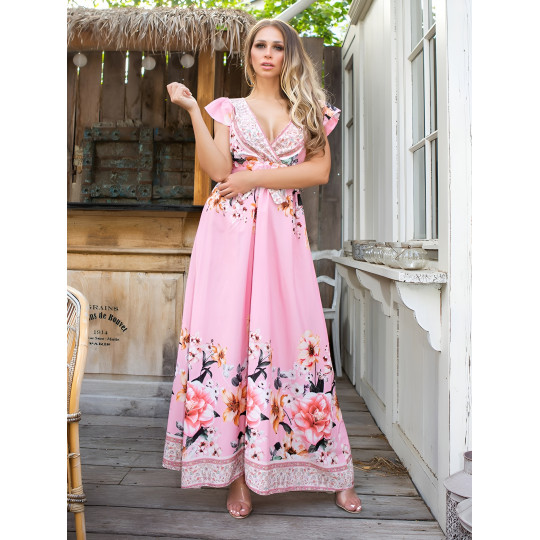 Rosa blommig mönstrad...